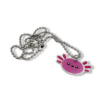 UV Color Change Holographic Axolotl Necklace