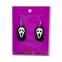 Glow In The Dark Ghost  Face Earrings