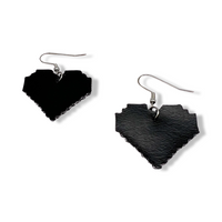 Pixel Heart Faux Leather Earrings