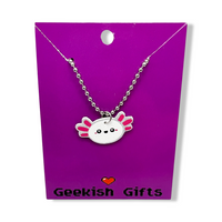 UV Color Change Holographic Axolotl Necklace