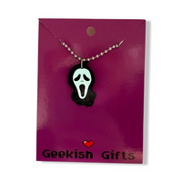 Glow In The Dark Ghost Face Necklace