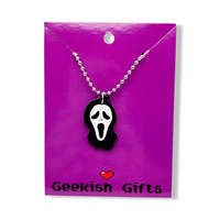 Glow In The Dark Ghost Face Necklace