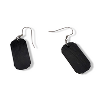 Retro Pixel Pills Faux Leather Earrings