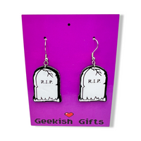 Tombstone Glow In the Dark Earrings