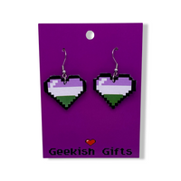 Gender Queer Pixel Heart Earrings