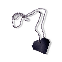Lesbian Pride Pixel Heart Faux Leather Necklace