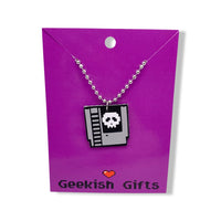 Retro Gaming Cartridge Faux Leather Necklace