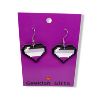 Asexual Pride Pixel Heart Earrings