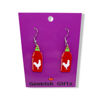 Sriracha Bottle Earrings