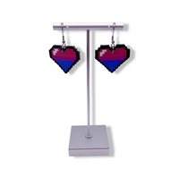 Bisexual Pride Pixel Heart Earrings