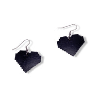 LGBTQ+ Rainbow Pride Pixel Heart Faux Leather Earrings
