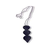 3 Pixel Hearts Faux Leather Necklace