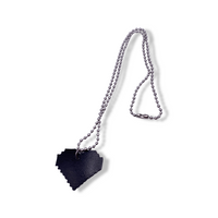 Bisexual Pride Pixel Heart Necklace