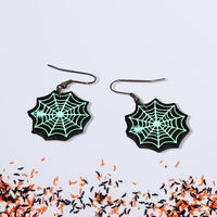 Spider Web Glow In The Dark Earrings