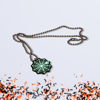 Spider Web Glow In The Dark Necklace