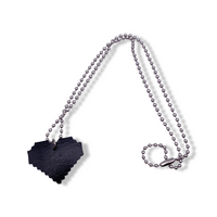 Non Binary Pride Pixel Heart Faux Leather Necklace