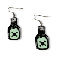 Poison Bottle Glow In The Dark Earrings