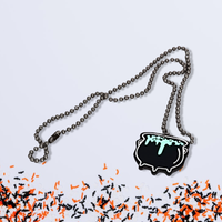 Witch Cauldron Glow In The Dark Necklace