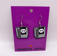 Retro Video Game Cartridge Faux Leather Earrings
