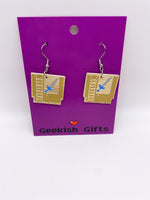 Gold Retro Video Game Cartridge  Earrings