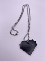 Trans Pride Pixel Heart Faux Leather Necklace