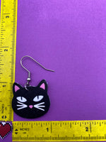 Black Cat Glow In The Dark Earrings