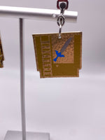 Gold Retro Video Game Cartridge  Earrings