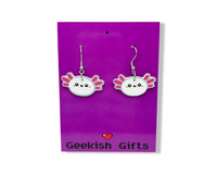 UV Color Change Holographic Axolotl Earrings