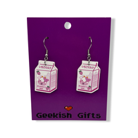 Strawberry Milk Faux Leather Earrings
