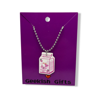 Strawberry Milk Faux Leather Necklace