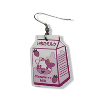Strawberry Milk Faux Leather Earrings