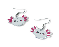 UV Color Change Holographic Axolotl Earrings