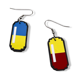 Retro Pixel Pills Faux Leather Earrings