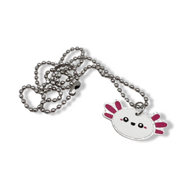 UV Color Change Holographic Axolotl Necklace