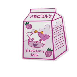 Strawberry Milk Cow Sticker