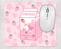 Strawberry Milk Kawaii Mousepad