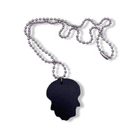 Glow In The Dark Skull Faux Leather Necklace
