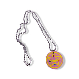 Moon Guardian Crystal Star Faux Leather Necklace
