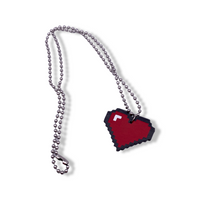 Pixel Heart Faux Leather Necklace
