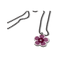 Cherry Blossom Sakura Color Change Faux Leather Necklace