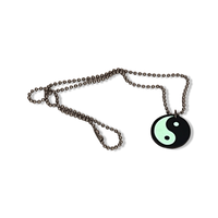 Yin Yang Glow In The Dark Faux Leather Necklace