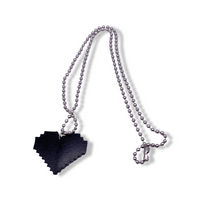 Gender Queer Pride Pixel Heart Faux Leather Necklace