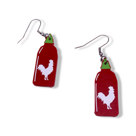 Sriracha Bottle Earrings