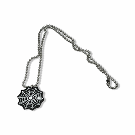 Spider Web Glow In The Dark Faux Leather Necklace