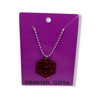 D20 Table Top Gaming Dice Faux Leather Necklace