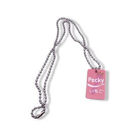 Strawberry Pocky Faux Leather Necklace