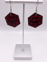 D20 Table Top Gaming Dice Faux Leather Earrings